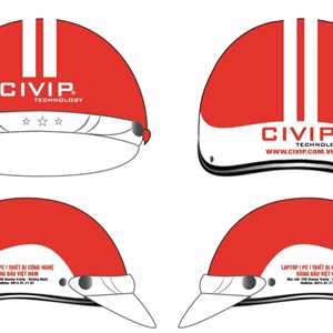 Mũ bảo hiểm in logo ngành thiết bị điện tử CIVIP