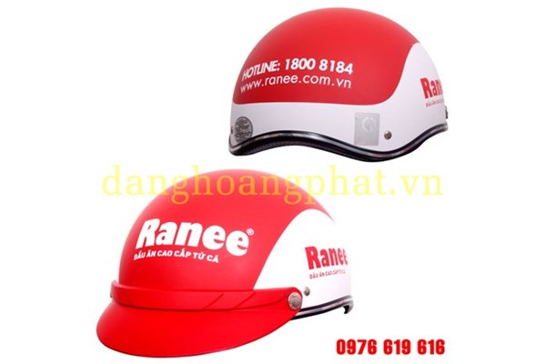 Mũ bảo hiểm in logo thương hiệu Ranee