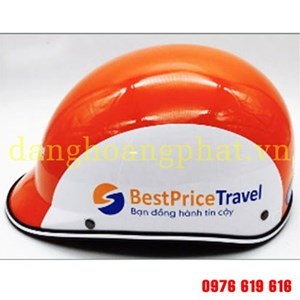 Mũ bảo hiểm in logo quảng cáo dịch vụ du lịch
