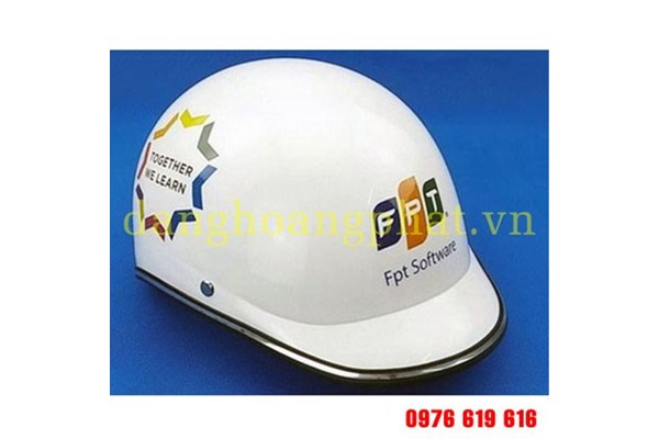 Mũ bảo hiểm in logo quảng cáo FPT Software