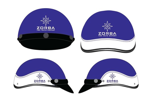 Mũ bảo hiểm in logo thương hiệu Zorba