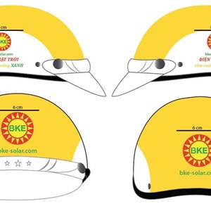 Mũ bảo hiểm in logo điện mặt trời BKE