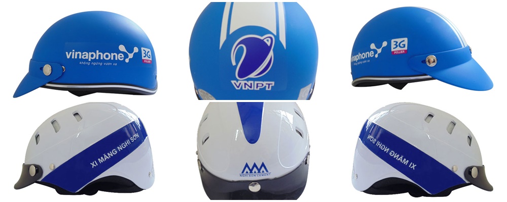thiết kế mũ bảo hiểm in logo thương hiệu